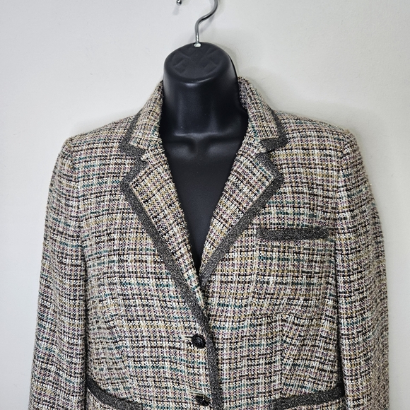 Brooks Brothers Tweed Jacket Blazer  Sz 2 Multicolor Textured Corporate  Preppy - Picture 2 of 13